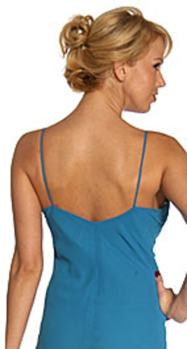 Broach Accent Long Formal Prom Dress — back view