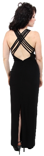 Double Spaghetti Straps Formal Dress with Beautiful Back — back view