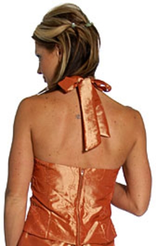 Halter Neck 2 Piece Party Dress — back view