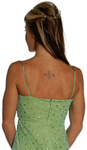 Empire Cut & Glittered Short Cocktail Dress — back view