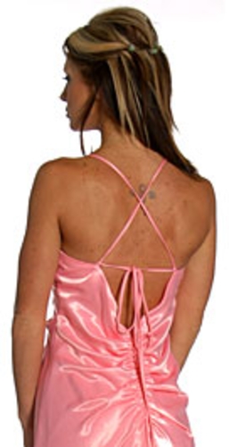 Spaghetti Formal Dress with Front Sash — back view