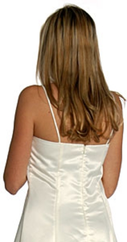 Shirred Bust Empire Cut Formal Bridesmaid Dress — back view