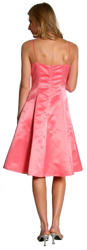 A-line Knee length Party Dress with Shimmery Floral Pattern — back view