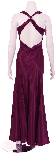 Bejeweled Halter Neck Formal Evening Dress — back view