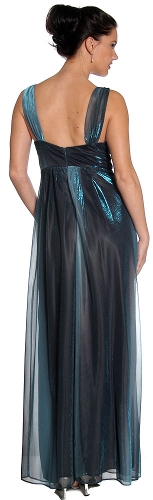 Two Toned Shimmer Empire Prom Dress — back view