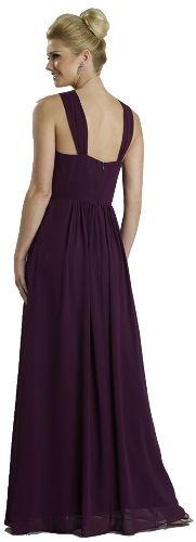Cross Tie Halter Neck Formal Evening Dress — back view