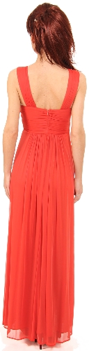 Shirred Empire Cut Formal Evening Dress — back view