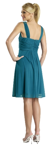 Ruched Twist Knot Bust Short Party Dress — back view