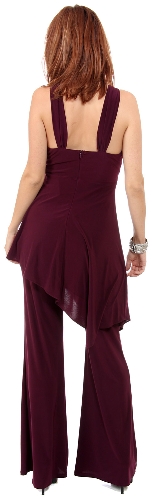 Studded Neckline Pant Dress — back view