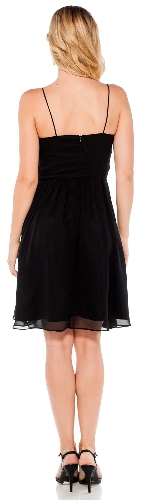 Spaghetti Short Cocktail Dress with Sequins Waist — back view
