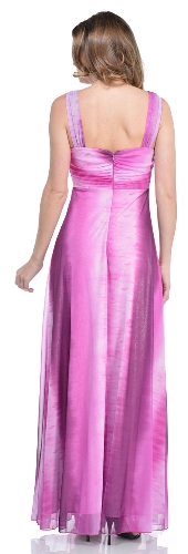 Empire Cut Multi-colored Formal Dress with Sash — back view