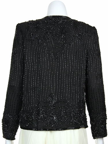 Hand Beaded Elaborate Bordered Jacket — back view