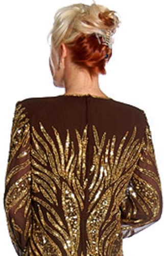 Fully Beaded Formal Dress — back view