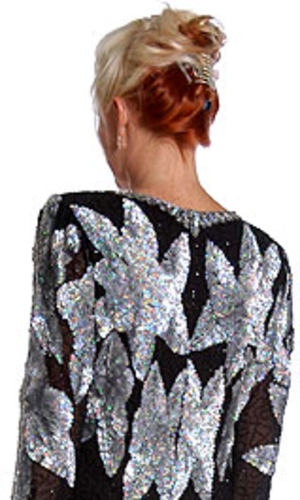 Multi Floral Long Formal Evening Gown — back view