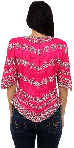 Multi-Design Sequined Blouse — back view