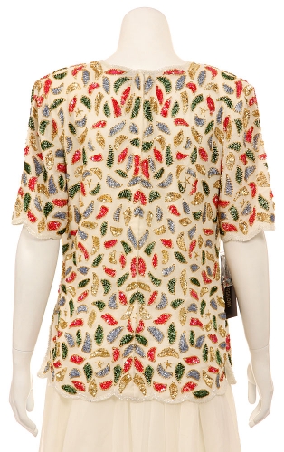 Petal Sequined Short Sleeved Blouse — back view