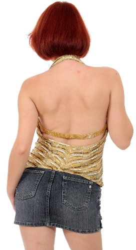 Sleeveless Fully Beaded Top — back view