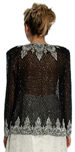 Handmade Sequin Beaded Jacket — back view