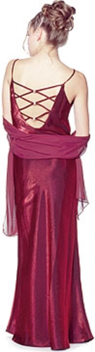 Criss Crossed and Straight Formal Dress — back view
