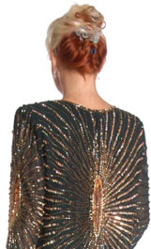 Full Length Handbeaded Formal Dress — back view