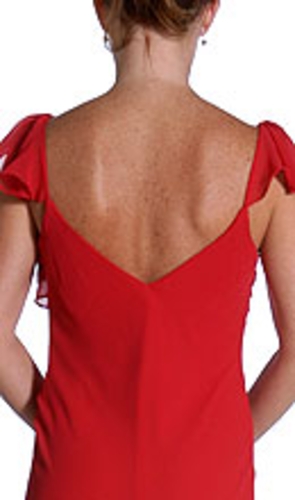 Ruffled Full Length Formal — back view