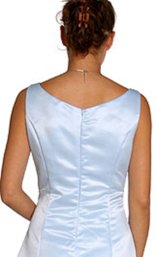 Miniature Flower and Beads Formal Prom Dress — back view