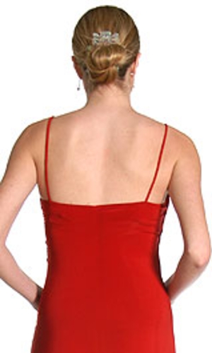 Asymmetric and Rhinestone Formal Dress — back view