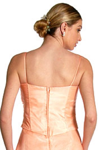 Beaded Bodice Prom Dress with Full Flare Skirt — back view