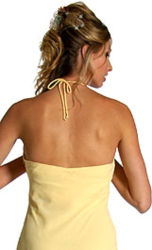 Halter-Neck Slim Fitting Silhouette Evening Dress — back view