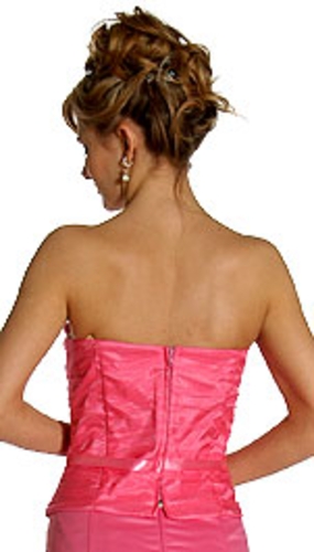 Strapless Princess Cut Two Piece Formal Party Dress — back view