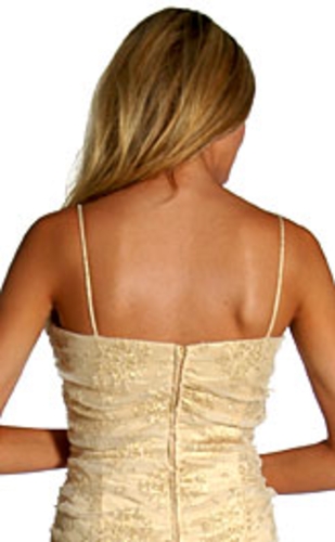 Laces & Ruffled Short Cocktail Dress — back view