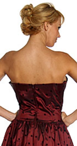 Off-Shouldered Short Cocktail Dress — back view