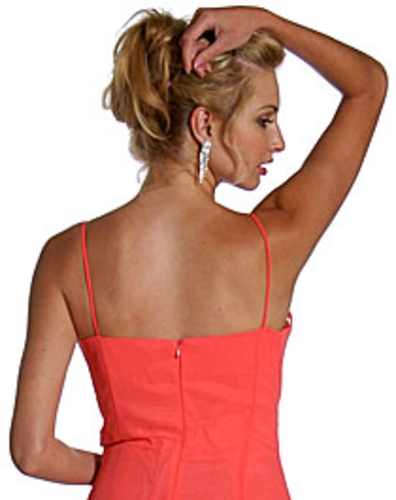 Silver Glittered Chiffon Formal Prom Dress — back view