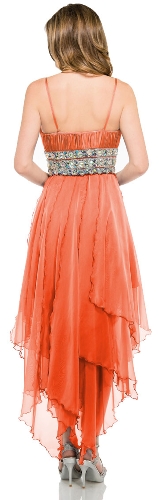 Spaghetti Straps High-Low Prom & Party Dress — back view