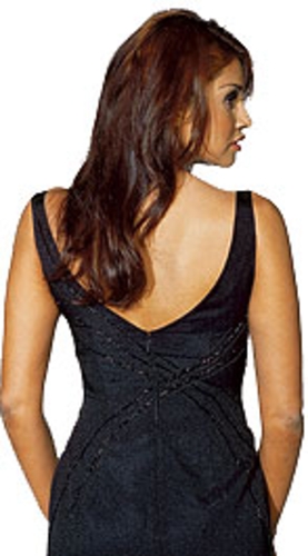 Crossed Bead Sleeveless Dress — back view