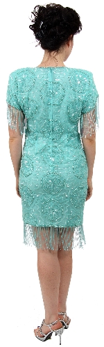Fringed Fully Beaded Short Gown — back view
