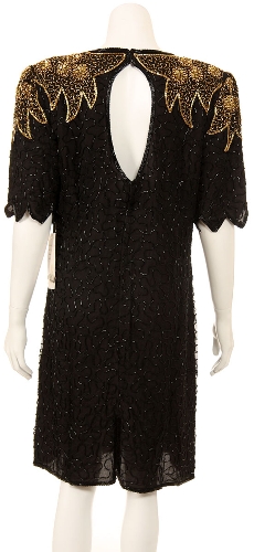 Short Sequin Formal Dress with Keyhole Back — back view
