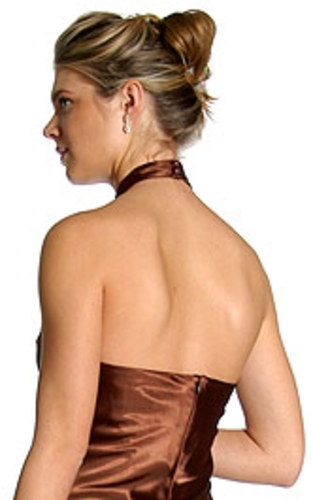 Short Satin Cocktail Dress — back view