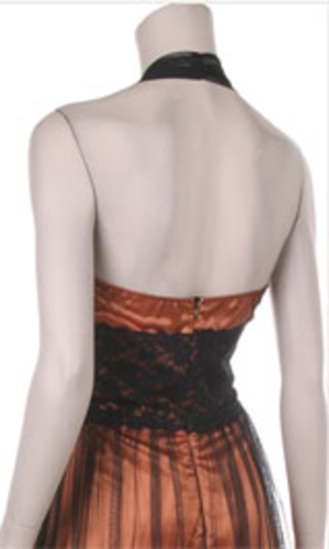 Mesh Halter Short Dress — back view