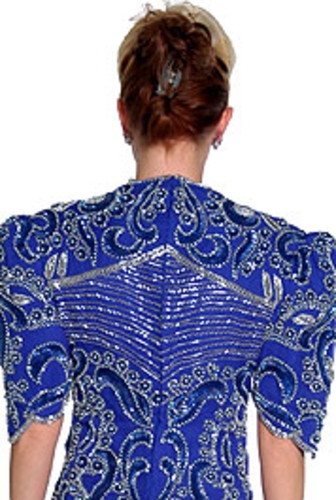 Sweetheart Full Length Beaded Formal Gown — back view