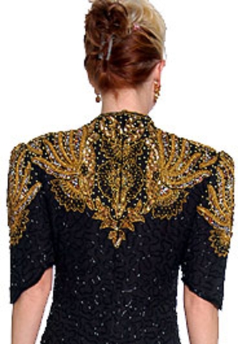 Sweetheart Full Length Beaded Gown — back view