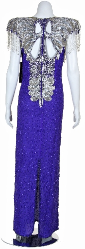 Elegant Hand Beaded Formal Gown — back view