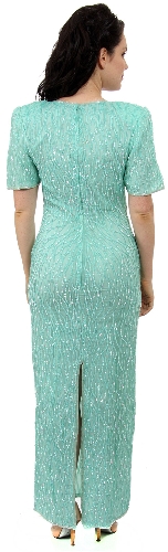 Short Sleeved Formal Evening Dress — back view