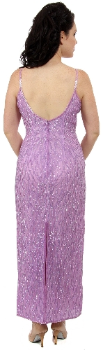 Spaghetti Strapped Full length Formal Dress — back view