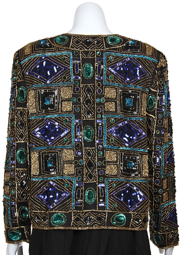 Multi-Colored Sequin Beaded Jacket — back view