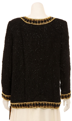 Long Sleeve Sophisticated Sequined Jacket — back view