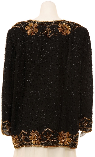 Flower Sequin Designed Long Sleeve Jacket — back view