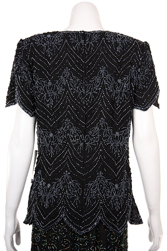 Symmetrical Hand Beaded Blouse — back view
