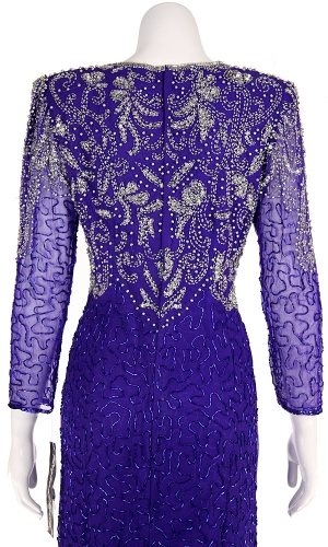 Full Length Formal Beaded Gown — back view