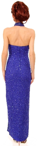 Halter Neck Sequined Formal Cocktail Dress — back view